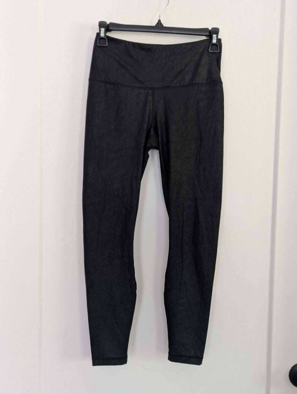 90 Degree By Reflex black high Waist leggings faux cracked leather ankle small